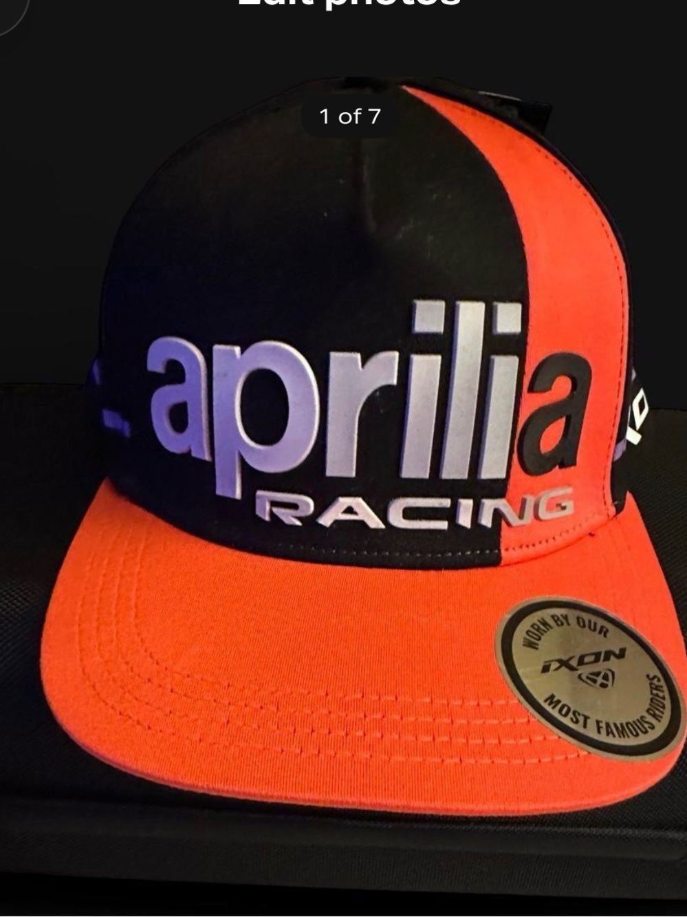 Racing Snapback Hat in Orange and Black